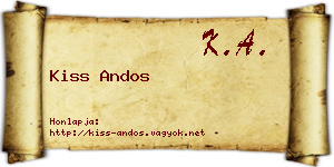 Kiss Andos névjegykártya